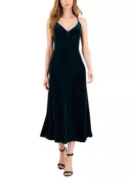 Женское вечернее платье Petites Velour на тонких бретельках Taylor