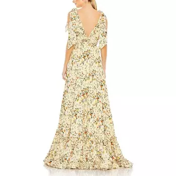 Женское вечернее платье с цветочным принтом для особых случаев Mac Duggal, цвет Yellow Multi