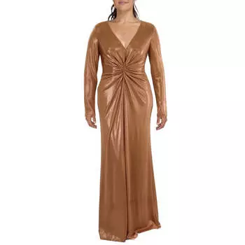 Женское вечернее платье с длинными рукавами и принтом из фольги Lauren Ralph Lauren