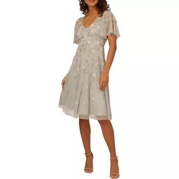 Женское вечернее платье с оборками и сетчатой отделкой Adrianna Papell