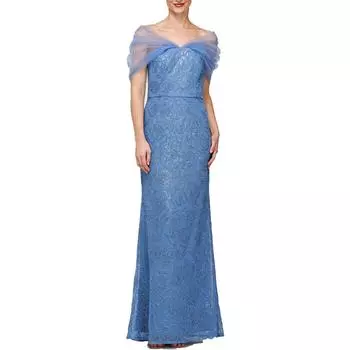 Женское вечернее платье с открытыми плечами и пайетками JS Collections