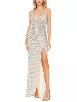 Женское вечернее платье с сеткой и декором Mac Duggal