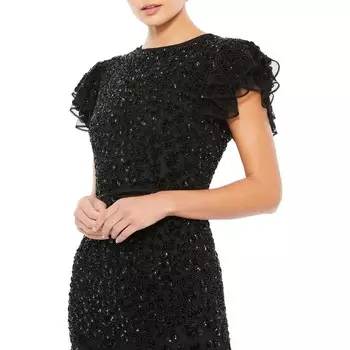 Женское вечернее платье с украшением из жоржетта Mac Duggal, черный