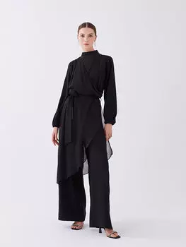 Женское вечернее платье с воротником-стойкой, прямое, с длинным рукавом, комбинезон LCWAIKIKI Classic