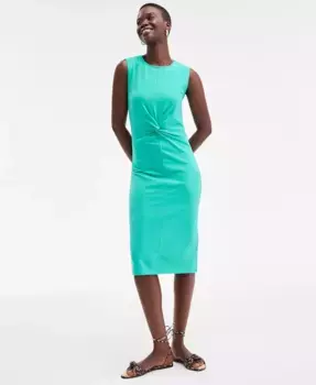Женское вязаное платье миди с узлом спереди On 34th, зеленый