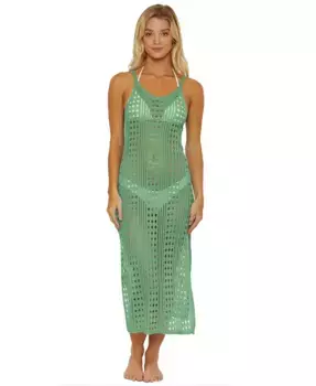 Женское вязаное платье-туника Tuscany для пляжа Isabella Rose, зеленый