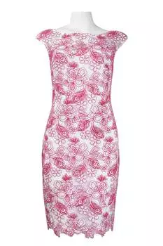 Женское вышитое платье с рукавами-крылышками в цвете «белая азалия» Monique Lhuillier