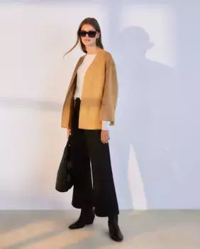 Женское замшевое пальто с шипами Woman El Corte Ingls, цвет Camel