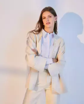 Женское замшевое пальто с шипами Woman El Corte Ingls, бежевый