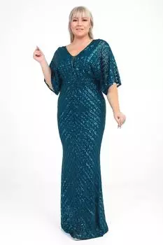 Женское зеленое длинное вечернее платье с пайетками оттобан By Sayg, зеленый