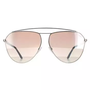 Женское зеркало-авиатор гаванского коричневого цвета с градиентом binx ft0681 Tom Ford, серебряный
