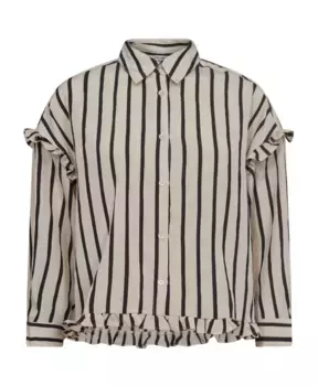 Женственная блузка с рюшами и полосатым узором Co'Couture, бежевый