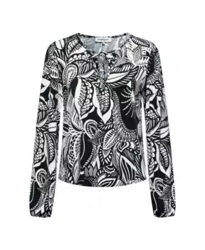 Женственная блузка топ с круглым вырезом &Co Woman, черный