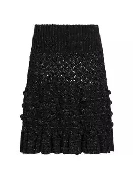 Женственность Мини-юбка крючком Frederick Anderson, черный