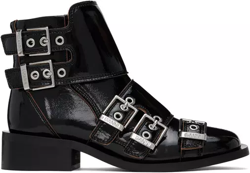 Женственные сапоги из наплака с пряжкой GANNI