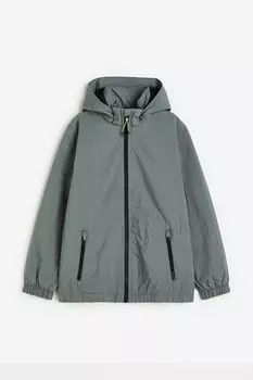 Жесткая куртка с капюшоном H&M, зеленый