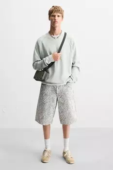 Жесткая сумка через плечо ZARA, хаки зеленый