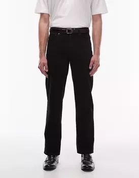 Жесткие прямые джинсы Topman черного цвета