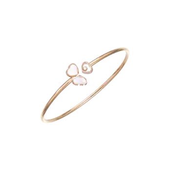 Жесткий браслет happy hearts wings из розового золота с бриллиантами и перламутром Chopard