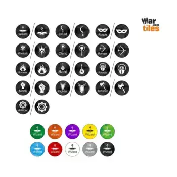 Жетоны героев — средние — желтые, War Tiles - RPG Tokens