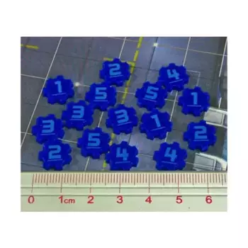 Жетоны — идентификационные жетоны №№ 1–5, синие., Star Wars - Imperial Assault Token Sets, Markers, & Bases (Litko Aerosystems)