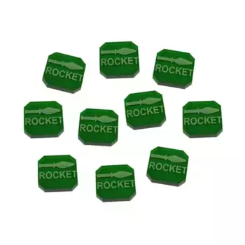 Жетоны ракетных боеприпасов Gaslands — полупрозрачные зеленые, Token Sets - Gaslands (Litko Aerosystems)