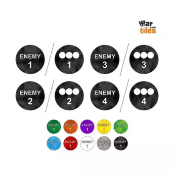 Жетоны врагов — большие — белые, War Tiles - RPG Tokens