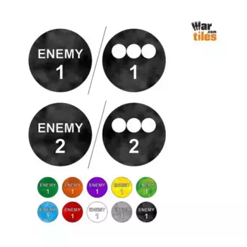 Жетоны врагов — огромные — серые, War Tiles - RPG Tokens