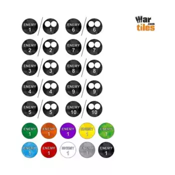 Жетоны врагов — средние — оранжевые, War Tiles - RPG Tokens