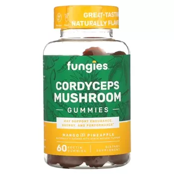 Жевательные конфеты Fungies с грибами кордицепса, манго и ананасом, 60 пектиновых жевательных конфет