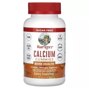 Жевательные мармеладки с кальцием MaryRuth's персик, манго, абрикос, 60 жевательных конфет