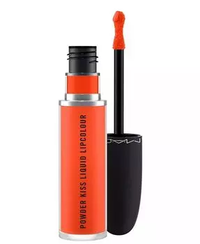 Жидкая губная помада Powder Kiss, 0,67 унции Mac, цвет Resort Season (bright orange)