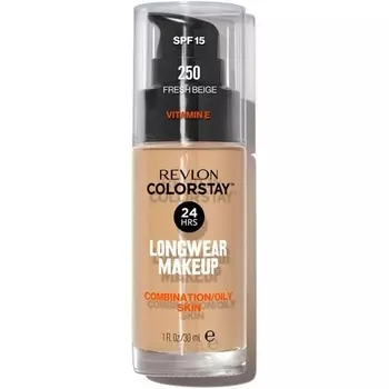 Жидкая основа для макияжа Revlon Colorstay для комбинированной/жирной кожи SPF 15, средне-полное покрытие с матовым финишем, 30 мл, 250 Свежий бежевый
