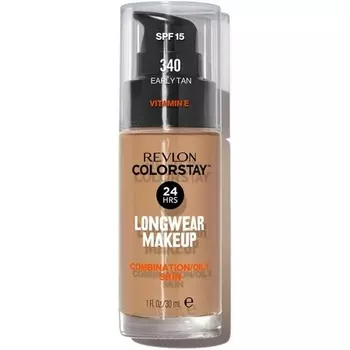 Жидкая основа для макияжа Revlon Colorstay для комбинированной/жирной кожи SPF 15, средне-полное покрытие с матовым финишем, 30 мл, 340 Ранний загар