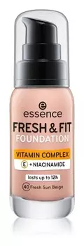 Жидкая основа Essence Fresh & Fit, оттенок 40 Fresh Sun Beige 30 мл