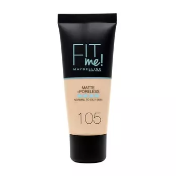 Жидкая основа fit me matte+poreless foundation Maybelline New York, цвет nr. 105 natural, 30 мл