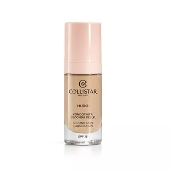 Жидкая основа nudo second skin foundation spf 15 Collistar, цвет nr. 2n beige, 30 мл
