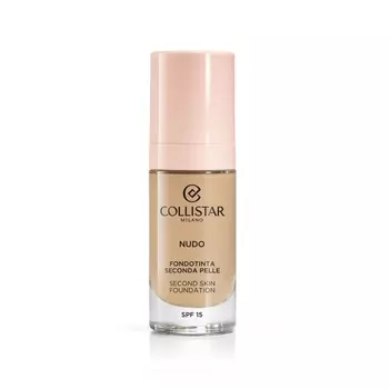 Жидкая основа nudo second skin foundation spf 15 Collistar, цвет nr. 2g beige dorato, 30 мл