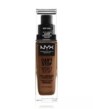 Жидкая основа NYX Professional Makeup Can't Stop Won't Stop 24-Hour Foundation, Nr. 18 - Deep Sable, 30 ml