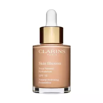 Жидкая основа под макияж с естественным финишем Skin Illusion Teint Naturel Hydratation Clarins, цвет wheat
