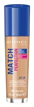 Жидкая основа SPF 20 Rimmel Match Perfection, оттенок 303 True Nude 30 мл