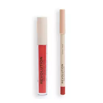 Жидкая помада + подводка Lip Contour Kit Revolution, цвет sassy red
