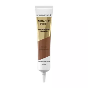 Жидкий бронзер miracle pure golden glow bronzer Max Factor, цвет nr. 002 medium to deep, 15 мл