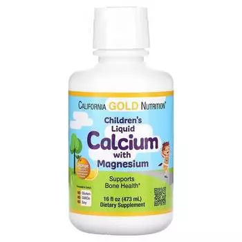 Жидкий кальций с магнием для детей California Gold Nutrition, 473 мл