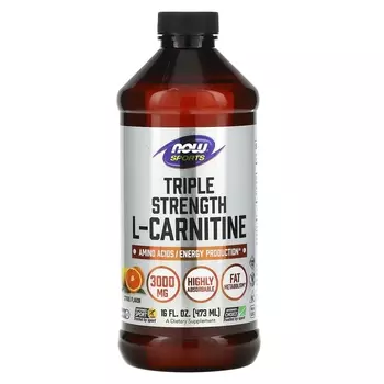 Жидкий L-карнитин Тройной Силы NOW Foods Sports, цитрусовый вкус