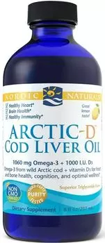 Жидкий рыбий жир Nordic Naturals Arctic-D Cod Liver Oil Lemon, 237 мл