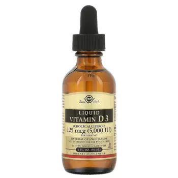 Жидкий витамин D3, натуральный апельсиновый вкус, 125 мкг (5000 МЕ), Solgar