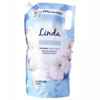 Жидкое кремовое мыло для рук Linda, хлопок, 1 л, ЗАМЕНА