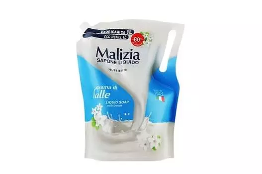 Жидкое мыло, Crema di Latte, Stock, 1л Malizia