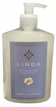Жидкое мыло Linda Creamy Cotton с дозатором для рук и тела 0,5 л